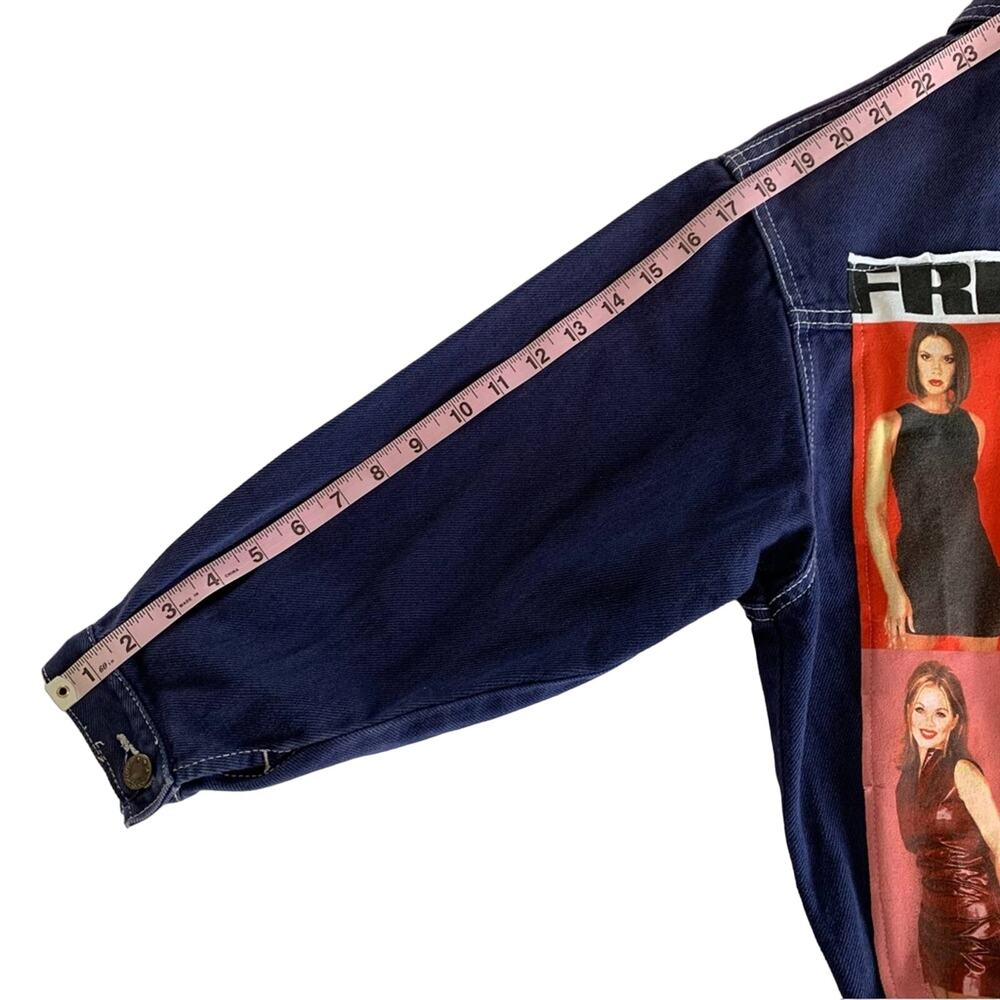 Reworked Apparel Spice Girls Graphic Custom Denim Jacket Juniors Large Upcycled - Picture 4 of 11